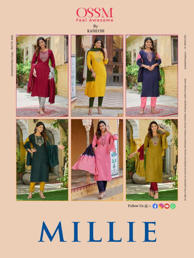 Millie By Ossm Viscose Designer Readymade Suits Catalog